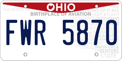 OH license plate FWR5870