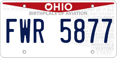 OH license plate FWR5877