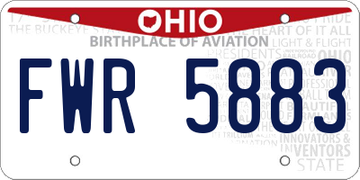 OH license plate FWR5883