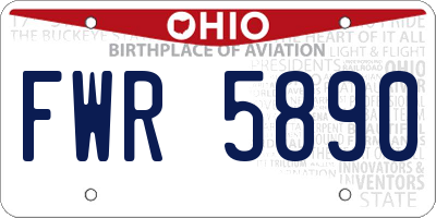 OH license plate FWR5890