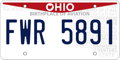 OH license plate FWR5891