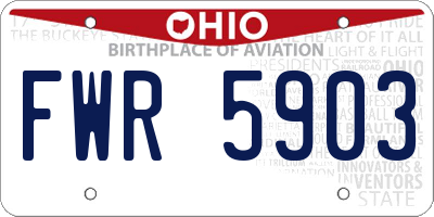 OH license plate FWR5903