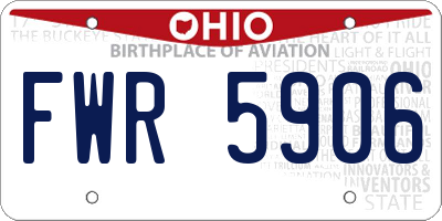 OH license plate FWR5906