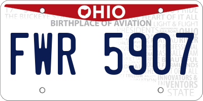 OH license plate FWR5907