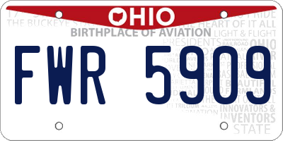 OH license plate FWR5909