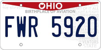 OH license plate FWR5920