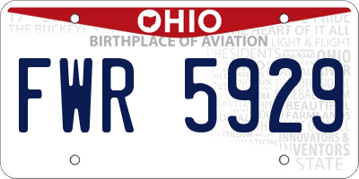 OH license plate FWR5929