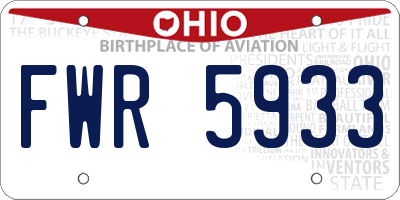 OH license plate FWR5933
