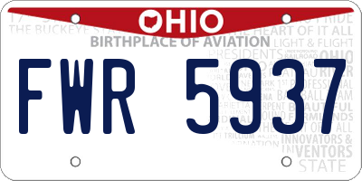 OH license plate FWR5937