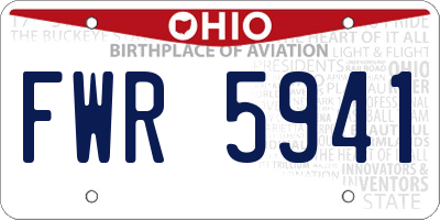 OH license plate FWR5941