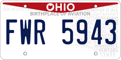 OH license plate FWR5943