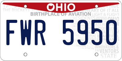 OH license plate FWR5950