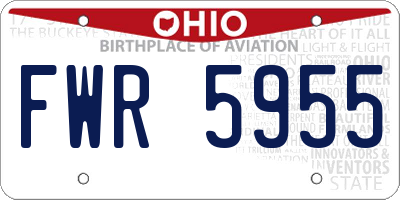 OH license plate FWR5955