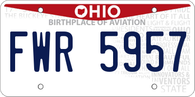 OH license plate FWR5957