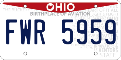 OH license plate FWR5959