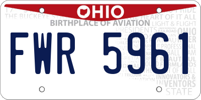 OH license plate FWR5961