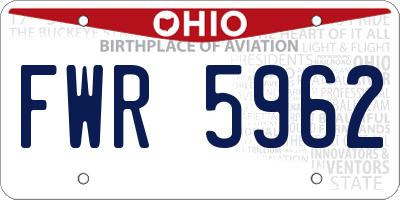 OH license plate FWR5962