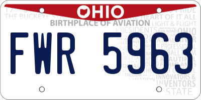 OH license plate FWR5963