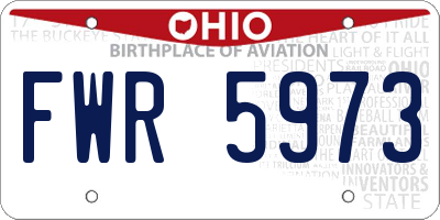 OH license plate FWR5973