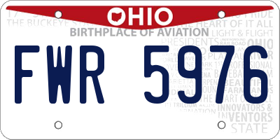 OH license plate FWR5976