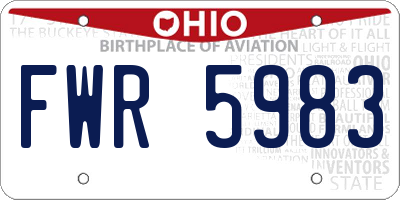 OH license plate FWR5983