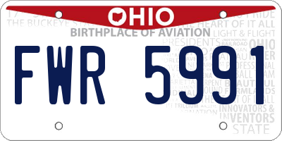 OH license plate FWR5991