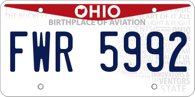 OH license plate FWR5992