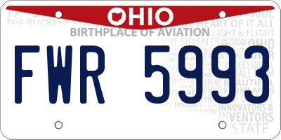 OH license plate FWR5993