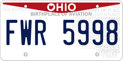 OH license plate FWR5998