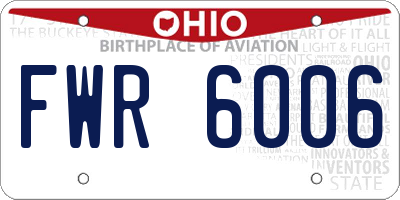 OH license plate FWR6006