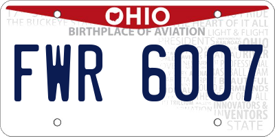 OH license plate FWR6007
