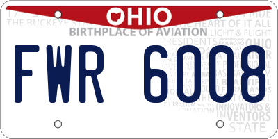 OH license plate FWR6008