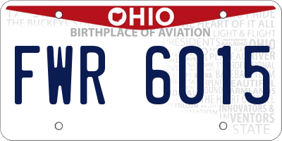 OH license plate FWR6015