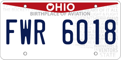 OH license plate FWR6018