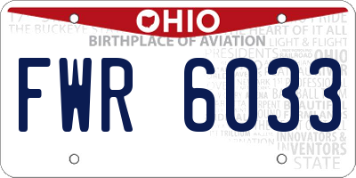 OH license plate FWR6033