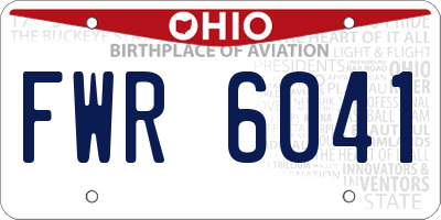 OH license plate FWR6041