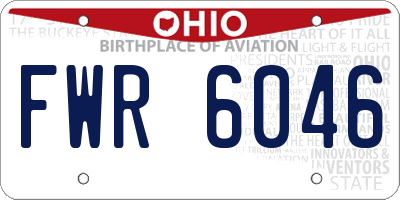 OH license plate FWR6046