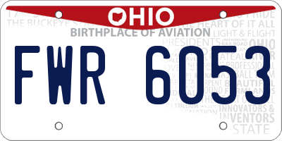 OH license plate FWR6053