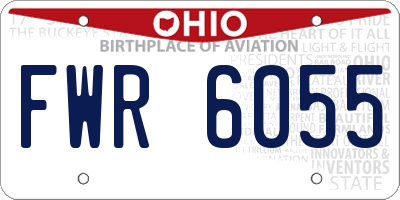 OH license plate FWR6055