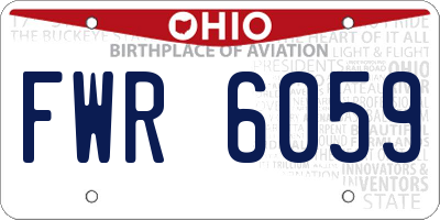 OH license plate FWR6059