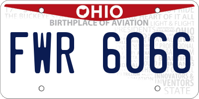 OH license plate FWR6066