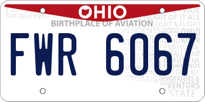 OH license plate FWR6067