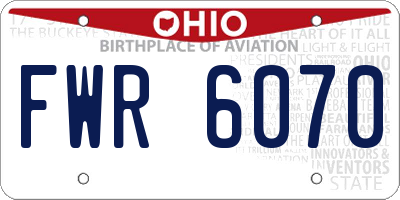 OH license plate FWR6070