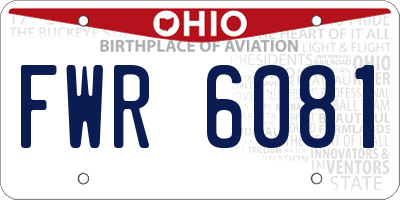 OH license plate FWR6081