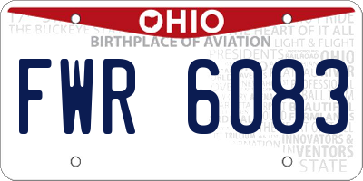 OH license plate FWR6083