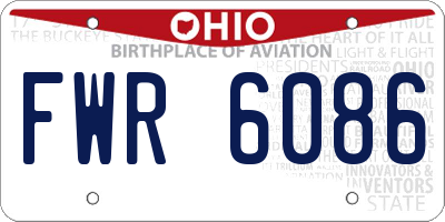 OH license plate FWR6086