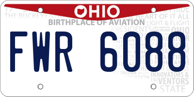 OH license plate FWR6088