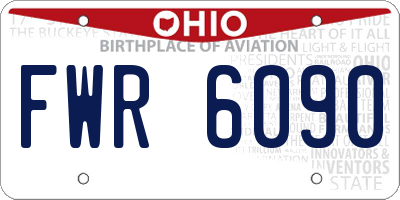 OH license plate FWR6090