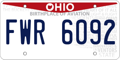 OH license plate FWR6092