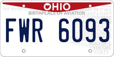 OH license plate FWR6093